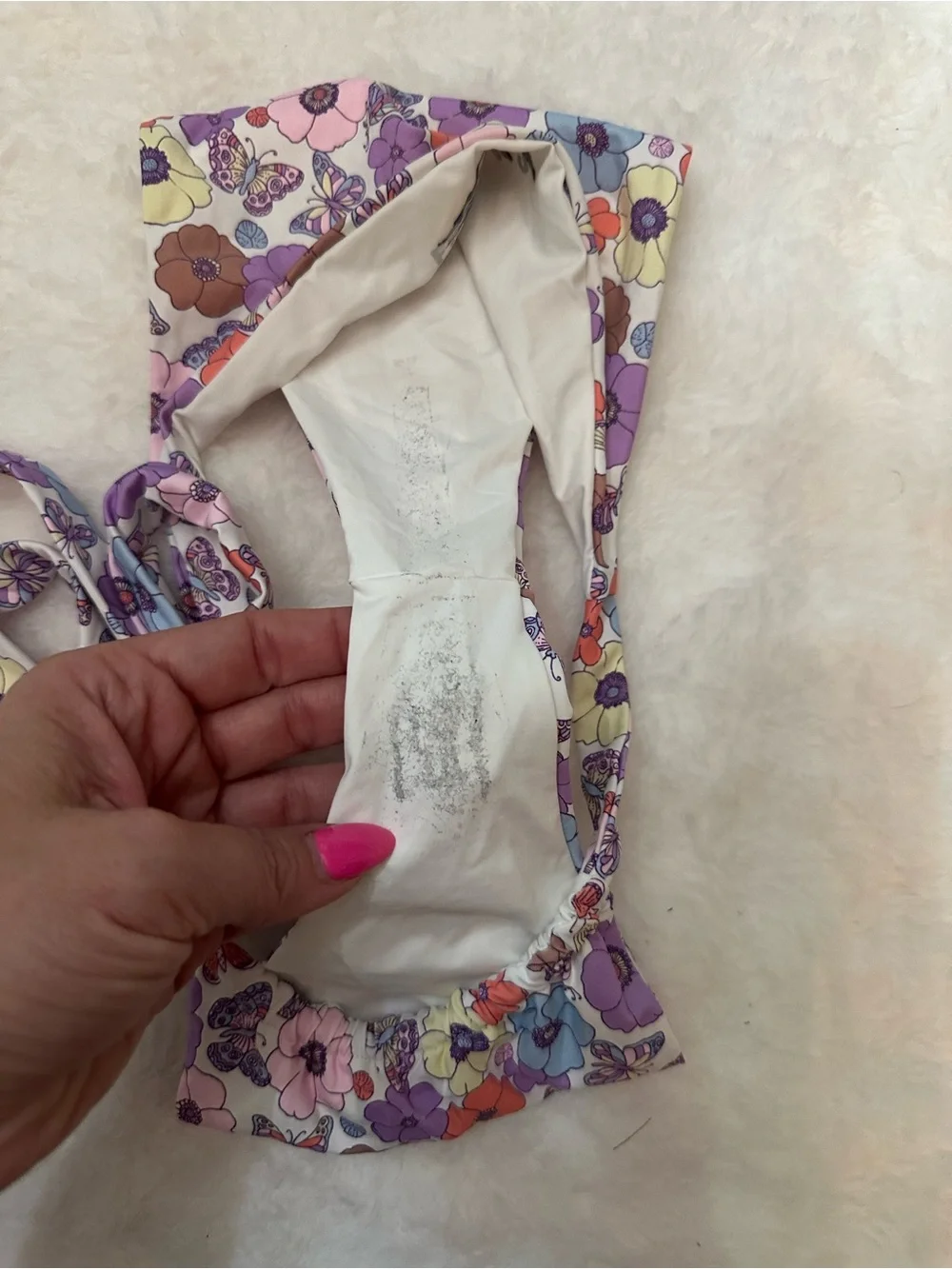 New! Frankie's Bikinis Multicolor Floral Side Tie Bikini Bottom 39118